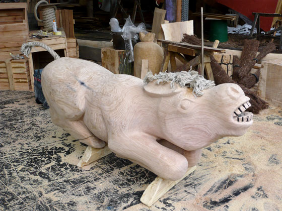 Holz Skulptur Esel